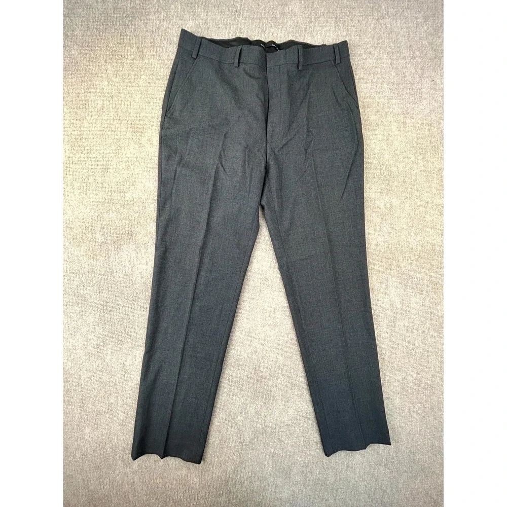 Calvin Klein Dress Pants Men 36x32 Black Stretch Mid Rise Straight Formal Office